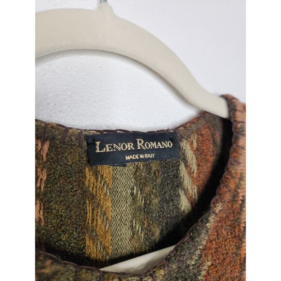 Vintage Italy Lenor Romano Wool Blend Nature Earth Tones Hues Large Sweater - Picture 4 of 6